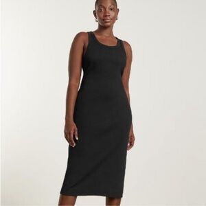 Everlane black midi tank dress
